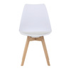 CT-X7056 WT - Židle jídelní, bílá plastová skořepina, sedák bílá látka, masiv přírodní buk