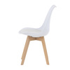 CT-X7056 WT - Židle jídelní, bílá plastová skořepina, sedák bílá látka, masiv přírodní buk