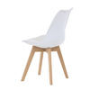 CT-X7056 WT - Židle jídelní, bílá plastová skořepina, sedák bílá látka, masiv přírodní buk