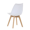 CT-X7056 WT - Židle jídelní, bílá plastová skořepina, sedák bílá látka, masiv přírodní buk