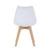 CT-X7056 WT - Židle jídelní, bílá plastová skořepina, sedák bílá látka, masiv přírodní buk