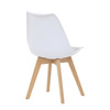 CT-X7056 WT - Židle jídelní, bílá plastová skořepina, sedák bílá látka, masiv přírodní buk