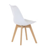 CT-X7056 WT - Židle jídelní, bílá plastová skořepina, sedák bílá látka, masiv přírodní buk