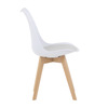 CT-X7056 WT - Židle jídelní, bílá plastová skořepina, sedák bílá látka, masiv přírodní buk
