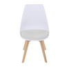 CT-X7056 WT - Židle jídelní, bílá plastová skořepina, sedák bílá látka, masiv přírodní buk