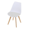 CT-X7056 WT - Židle jídelní, bílá plastová skořepina, sedák bílá látka, masiv přírodní buk