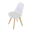 CT-X7056 WT - Židle jídelní, bílá plastová skořepina, sedák bílá látka, masiv přírodní buk