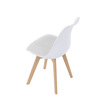 CT-X7056 WT - Židle jídelní, bílá plastová skořepina, sedák bílá látka, masiv přírodní buk