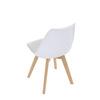 CT-X7056 WT - Židle jídelní, bílá plastová skořepina, sedák bílá látka, masiv přírodní buk