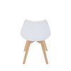 CT-X7056 WT - Židle jídelní, bílá plastová skořepina, sedák bílá látka, masiv přírodní buk