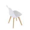 CT-X7056 WT - Židle jídelní, bílá plastová skořepina, sedák bílá látka, masiv přírodní buk