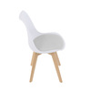 CT-X7056 WT - Židle jídelní, bílá plastová skořepina, sedák bílá látka, masiv přírodní buk