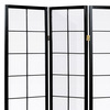 EF-E804 BK - Paraván dřevěný 4 dílný, masiv smrk, bílá netkaná textilie, černý matný lak