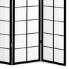 EF-E804 BK - Paraván dřevěný 4 dílný, masiv smrk, bílá netkaná textilie, černý matný lak