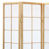 EF-E804 NAT - Paraván dřevěný 4 dílný, masiv smrk, bílá netkaná textilie, přírodní odstín