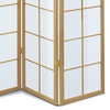 EF-E804 NAT - Paraván dřevěný 4 dílný, masiv smrk, bílá netkaná textilie, přírodní odstín
