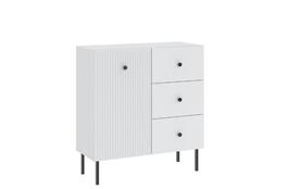 Komoda 1D3S ALMONTE bílá/černá
