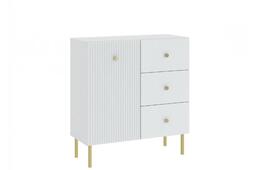 Komoda 1D3S ALMONTE bílá/zlatá
