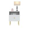 Noční stolek 1S ALMONTE bílá/zlatá