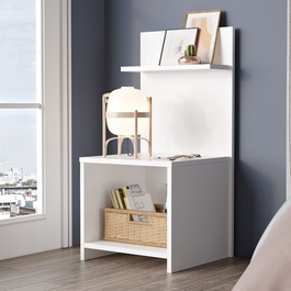 Otevřený noční stolek, bílý