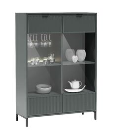 Vitrína na nohách 2D ODEON green stone