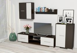 Obývací stěna ZETA wenge/bílá