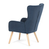 AK-314 BLUE2 - Křeslo, potah modrá manšestrová látka, dřevěné nohy, masiv kaučukovník