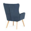 AK-314 BLUE2 - Křeslo, potah modrá manšestrová látka, dřevěné nohy, masiv kaučukovník