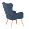 AK-314 BLUE2 - Křeslo, potah modrá manšestrová látka, dřevěné nohy, masiv kaučukovník