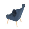 AK-314 BLUE2 - Křeslo, potah modrá manšestrová látka, dřevěné nohy, masiv kaučukovník