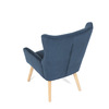 AK-314 BLUE2 - Křeslo, potah modrá manšestrová látka, dřevěné nohy, masiv kaučukovník