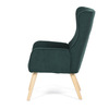 AK-314 GRN2 - Křeslo, potah zelená manšestrová látka, dřevěné nohy, masiv kaučukovník
