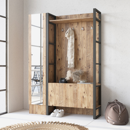 BANDERAS předsíňová stěna se zrcadlem, borovice