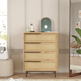 MANTE šuplíková komoda, sepet/jutový vzor