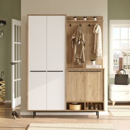 VALTIERA předsíňová stěna se skříní, sepet/bílá