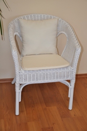 Polstr na křeslo Fabion přírodní bílý s polštářkem
