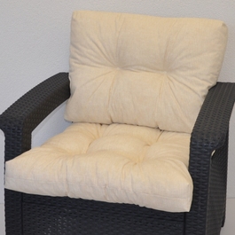 Polstr na křeslo z umělého ratanu - látka světle béžový melír