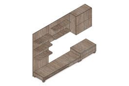 9HQ08 - Obývací stěna 300x59x210 cm, barva noce