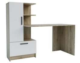 Pracovní stůl PRIVAS levý barva sonoma/bílá mat