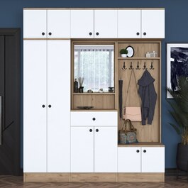 RAGONA předsíňová stěna, ořech/bílá