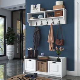 SADALI předsíňová sestava, bílá/mramor