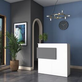 URAGO rečepční stůl, bílá/mramor