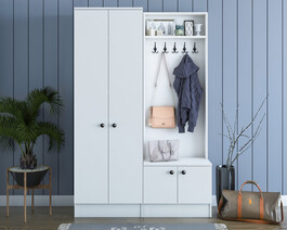 TERAMO předsíňová stěna, bílá