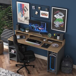 SEFRO psací stůl, ořech/antracit