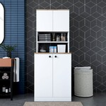 GESTURI skříňka na pračku, ořech/bílá