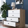LEONESA šuplíková komoda, ořech/bílá