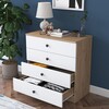 LEONESA šuplíková komoda, ořech/bílá