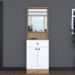 VILAR předsíňová sestava se zrcadlem, ořech/bílá