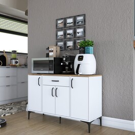 SOLARINO multifunkční skříň, bílá/ořech