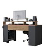 SELVINO psací stůl s kontejnerem na PC, ořech/antracit